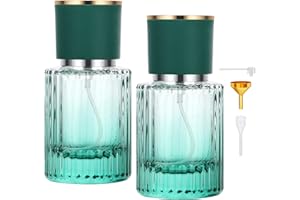 Segus Perfume Bottle Refillable Spray, 2 Pcs 30ml Aftershave Travel Bottle, Portable Glass Perfume Spray Bottles, for Daily and Trips (Gradient Green)