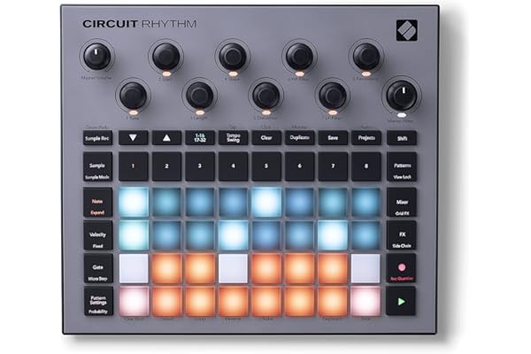 Novation Circuit Rhythm : sampleur et groovebox, avec huit pistes de samples pour créer et jouer des beats.