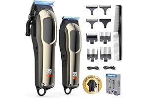 SINGPHERE Singhere Tagliacapelli Uomo Professionale - Taglia capelli Professionale per Uomo con 7 Pettini Guida, Ricaricabile, Display LED - Kit Tagliacapelli per Uomo e Famiglia Familily