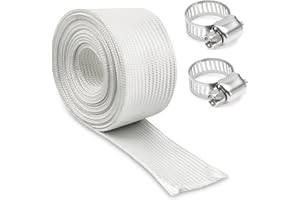 TINA.WIN Abgasschlauch 25mm FüR Stromerzeuger Mit 2 Clips HitzebestäNdiger Standheizung Schlauch Schlauch High Temp Fiberglass Sleeving FüR Notstromaggregat, Standheizung, Air-Klimaanlage（2m）