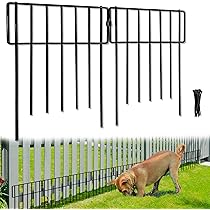 OUSHENG 6 m groene tuinhek voor hond huisdier, eenvoudige montage decoratief hekwerk roestvrije metalen draad paneel rand voor buiten, klein geen graven dierlijke barrière voor tuin buiten, roosters
