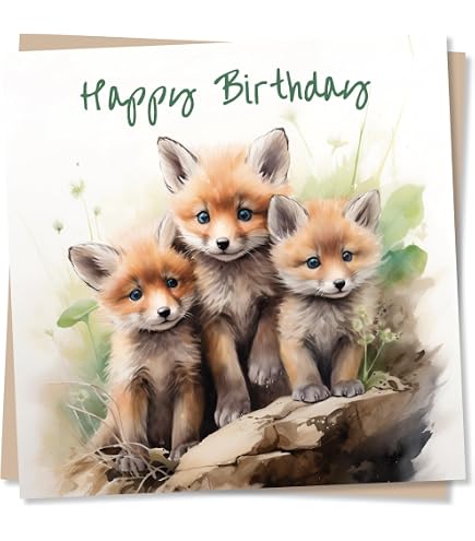 Cute Printable Fox Birthday Card | Instant Digital Download| Birthday