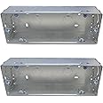 Forus Concealed GI Sheet Metal Modular Box 8 Module, Excellent Quality Rustproof Galvanized Iron Heavy Duty Flush Mounting Electrical Junction Box, 18 Gauge thick 9x3 All-win Series Junction Box-2PC
