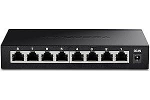TRENDnet, TEG-S380, 8-Port 2,5 Gb Multi-Gigabit Unmanaged Gaming Switch, 8 x 2,5 GBASE-T Ports, 25 Gbit/s Switching-Kapazität, Ethernet-Splitter, Lüfterlos, Schwarz