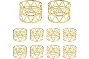 10 Pezzi Portatovaglioli in Oro, JANDH Anelli per Tovaglioli, Portatovaglioli Scava Fuori, Portatovaglioli Universale per Anniversario Capodanno Festa di Compleanno Decorazione Della Tavola