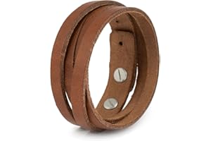 Skórzana bransoletka Simaru dla mężczyzn, ze skóry typu premium, wyprodukowana w Niemczech, możliwość regulacji wielkości oraz wyboru koloru: czarny, brązowy lub jasnobrązowy, OS, Skóra