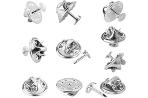 ROWWAIT 30Pairs Butterfly Clutch Tie Tacks Pin Back Replacement,Silver Butterfly Clutch Tie Pins,Butterfly Clutch Metal Pin Backs Replacement with Clutch Back for Craft Making,Tie Tacks,Badge Insignia,Silver