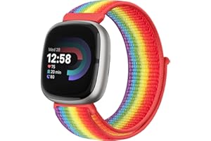 Runostrich Nylon Straps Compatible with Fitbit Versa 4/Sense 2/Versa 3/Sense, Soft Breathable Sport Loop Adjustable Replacement Band Women Man Wristband Accessories