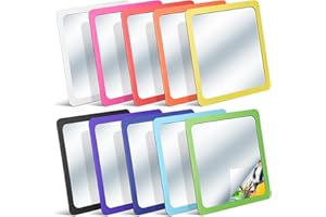 Dandat Kleine Spiegel für Kinder, 15,2 x 15,2 cm, quadratisch, bruchsicher, Reflektor für Kleinkinder, Glas, Kunststoff, Reflektor für Klassenzimmer, Basteln, Vorschule, Gesichtsausdruck