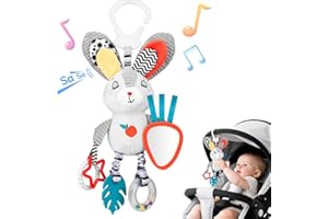 MPQMPQ Baby Toys 0-6 Months,Newborn Essential Hanging Pram Toys for Babies 0-6 Months Infant Sensory Pushchair Car seat Toys for Baby Girls and Boys Gift (Bunny)