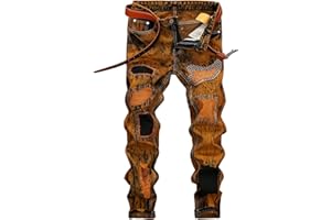 AIYINO Mens Biker Jeans Ripped Regular Straight Leg Stylish Denim Jeans All Waist