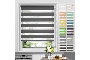 ‎ALLESIN Allesin Doppelrollo Klemmfix ohne Bohren & mit Bohren, (90x120cm Anthrazit), Duo Rollos für Fenster und Tür, Klemmrollo Fensterrollo lichtdurchlässig und verdunkelnd, Sichtschutz und Sonnenschutz