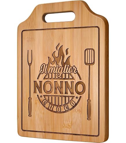 Tagliere In Legno Con Coltello AMAVEL - Incisione Per Nonno, Idea Regalo Festa Del Pap&agrave;