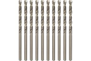 sourcing map 10pcs Cobalt Jobber Drill Bits 3.8mm / 0.15" M35 High Speed Steel HSS Twist Drilling Bit Tool for Stainless Steel Copper Wood Plastic and other Hard Materials