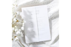 UNIQOOO 120 Pack Pre-Folded Vellum Jackets for 5x7 Invitations, Elegant Semi-Transparent Vellum Paper, 115GSM Wedding Invitation Accessories, for Envelope Liners 5x7 Inserts