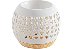 ZEN ARÔME Bruciatore profumo Ceramy Cuore – Bruciatore fondente profumato – Oggetto artigianale alla moda – Aromaterapia facile – Diffusore oli essenziali, profumi e fragranze, capacità 50 ml, altezza 9,5 cm,