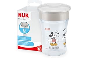 NUK Magic Cup vaso antiderrame bebe | Borde a prueba de derrames de 360° | +8 meses | Sin BPA | 230 ml | Disney Mickey Mouse | 1 unidad