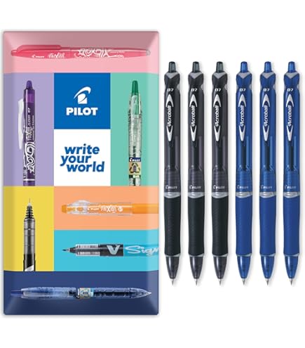 Stylos à Bille Pilot Begreen Acroball | Lot De 3, Rechargeable, En Plastique Recyclé, Prise Ergonomique