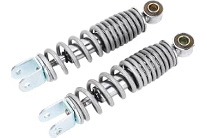 Fockety 2PCS Motorcycle Shock Absorber Rear Suspension, Steel Alloy 230mm Total Length, 6mm Spring Diameter, 200mm Mounting Distance, ATV Shock Absorbers Suspension for PW50 PY50 Pit Bike