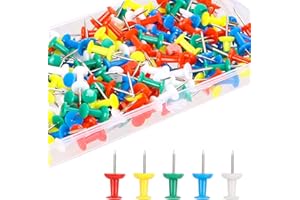 ATENNY Push Pins 180 Pcs Drawing Pins Rustproof Thumb Tacks Map Pins Board Pins Tacks Pin For Pinboard Bulletin Board School and Office