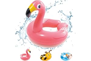 POPOYU Schwimmreifen Kinder 3-6 Jahre,Schwimmreifen Flamingo Kinder,Schwimmtiere für Den Pool,Aufblasbare Schwimmtiere Flamingo,Pool Tiere Aufblasbar Spielzeug für Schwimmbad-Party,Strand Partyzubehör