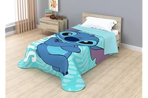 Disney Jay Franco Colcha Bouti Termosellada Stitch Leaf, 170 x 250 cm, Microfibra, Relleno 100gsm JE12750ET