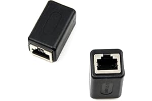 RHINORO (Pack of 2) RJ45 Ethernet Network Lan Cable Female F Joiner Coupler Connector Adapter Extender CAT6 CAT5e CAT5