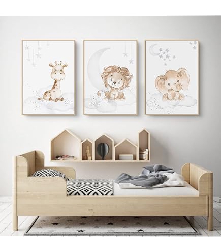 LAVEMA Set Di 3 Poster Per Cameretta Bambina – Formato A4, Motivi Volpe, Arcobaleno E Scritta – Stile Acquerello, Rosa E Pastello – Regalo Nascita O Battesimo - 2