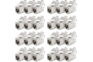 deleyCON 24x CAT 7 Keystone Jack Modul Optimal für CAT7 CAT6 CAT6a Verlegekabel Verbinder Patchkabel Netzwerkkabel STP Schirmung RJ45 Buchse 1000 MHz 10 Gbit/s Schneidklemme (LSA)