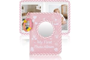 Ainiv Fotoalbum för bebisar 16,5 x 11,5 17 foton, rosa - björn