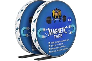 TELKES - Cinta Magnética Autoadhesiva A + B Se Puede Cortar para Bricolaje Cinta Magnética para Mosquiteras y Cortinas Iman de Neodimio con Adhesivo 3M (20, 12,5x1,5mm A+B)