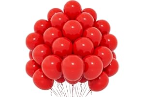 YOYOIN Palloncini rossi, 50 Pezzi 12 Pollici, Palloncini in Lattice per Donne, Ragazze e Bambini, Tema Rosso per Feste come Compleanno, Laurea, Baby Shower, Matrimonio e San Valentino