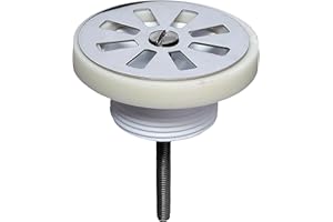 Wirquin 30724255 Bonde de lavabo en plastique avec grille plate en inox, gris