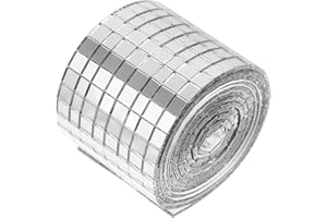 ULTNICE Mosaic Wall Sticker Self Adhesive Mini Square Glass Decorative Craft DIY Accessory Mirrors Mosaic Tiles Wallpaper for Kitchen Bathroom Home Decor Silver