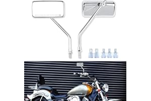 ‎DREAMIZER Chrom Lenkerendenspiegel Motorrad, M8 M10 Rückspiegel motorrad mit Packung Schraube für Scooter Street Bike Cruiser Chopper Sport Bike ATV