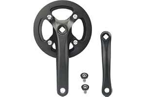 MEGHNA Singel Speed Bicycle Crankset 38T/46T/48T Bicycle Crankset 170mm Bicycle Bicycle Bielas Bielas de aluminio, bielas de cadena MTB/Citybike/bicicleta de ciudad/bicicleta de mujer/bicicleta