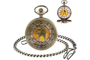 Tiong Montre gousset à gousset pour homme - Montre de poche à quartz Steampunk - Collier souvenir - Cadeau pour femme et homme