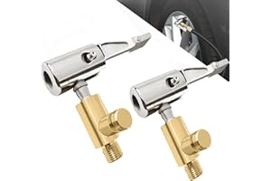 YUEMING 2 Pezzi Connettore Valvola di Gonfiaggio Pneumatici, Clip per Pompa Aria Valvola Pneumatico Adattatore Ugello Filettato, Connettore Valvola di Gonfiaggio Pneumatici per Motociclette Auto