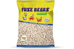 Benny Beads Bügelperlen 1500 Stück, Midi-Größe 5mm, Kreatives Bastelzubehör DIY Fuse Beads (Beige)