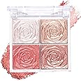 Xumann Blushers for Cheeks Make Up,4 Colors Long-Lasting Shimmer Blush Palette,Natural Powder Blush for Women