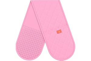 Pink Oven Gloves by Kiyotsu: Premium Oven Gloves, Double Quilted Protection - Your Pink Kitchen Accessory