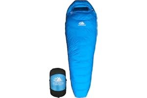 Hyke & Byke Shavano 0ºC Saco de Dormir de Plumón Ultraligero Momia - 3 Saco de Dormir Adulto de Menos de 1kg con Base ClusterLoft – Camping Accesorios para Senderismo, Excursiones y Camping