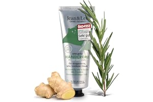 Jean & Len Very Horny krem do rąk z rozmarynem i imbirem z mocznikiem, pielęgnacja rąk suchych i popękanych rąk, intensywnie nawilża i odżywia, bez parabenów i silikonów, tubka do rąk, wegański, 75 ml