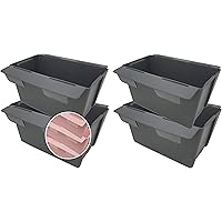 Pilix Paletten Blumenkasten Europalette 4er mit patentiertem Stecksystem | 18 cm 4 Stück Anthrazit | Pflanzkasten…