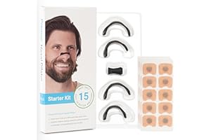 KUNOLI 15pcs Nasal Strips Kit for Sleeping, Magnetic Nose Clip for Snoring, Skin Safe Nose Strips for Breathing, Extra Strength Snore Stopper for Home Travel Anti Snoring Devices
