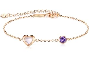 LOUISA SECRET 925 Secret Bracelet en argent sterling pour les femmes Coeur d'amour plaqué or avec des bracelets en coquille de zirconium, anniversaire, Noël, Saint-Valentin Cadeaux pour sa femme Maman