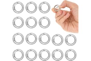 LXUEJIE 16 szt. sprężynowe o-ringi klips, okrągły mini karabińczyk metalowy sprężynowy brelok klamra do torebki pasek torebka klucze rzemiosło tworzenie biżuterii
