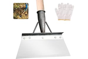 MARSTEY Gartenschaufel, Multifunktionale Gartenschaufel, Gartengeräte, Schaufel, Schneeschaufel, Edelstahl-Reinigungsschaufel, Griff Nicht im Lieferumfang Enthalten, Quadratisch (25 cm)