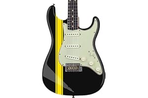 DESIGNDIVIL Autocollants personnalisés à rayures pour guitares, basses et instruments de musique. 8 couleurs au choix (jaune)