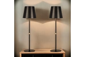 ‎OUTON OUTON 2 Stück LED Tischlampe Kabellos mit Ladeanzeige – Touch stufenlos dimmbar, 3 Farbtemperaturen, Akku USB-C Aufladbar, IP54 Wasserdicht, 30h Laufzeit – Für Indoor/Outdoor & Geschenke, Schwarz